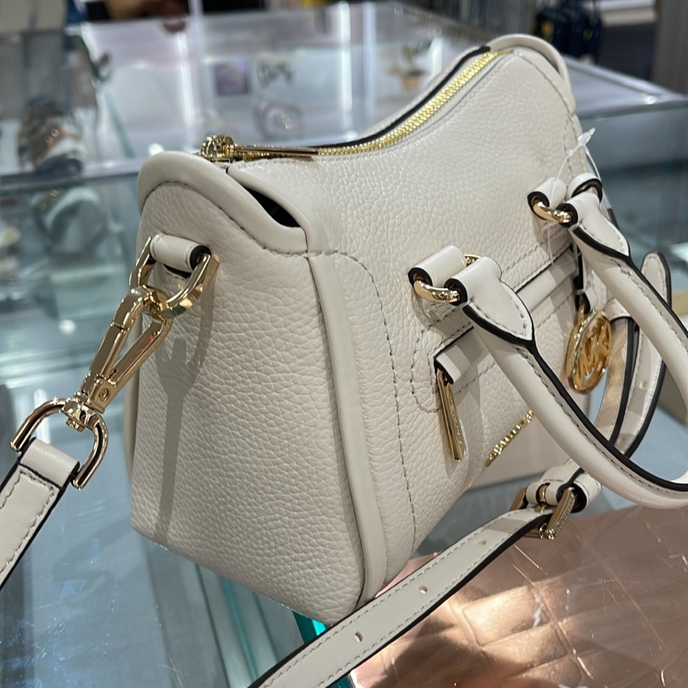 Michael Kors Carine Extra-Small Pebbled Leather Satchel Crossbody 
Lt Cream 
NWT - Picture 5 of 16